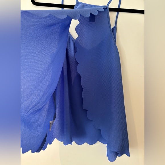 Scallop Hem Open Back Tank Top - Picture 4 of 4